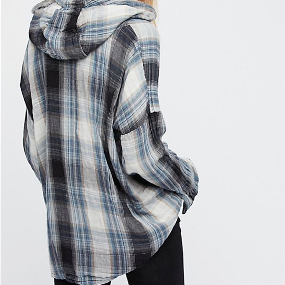Free People Abbie Plaid hoodie